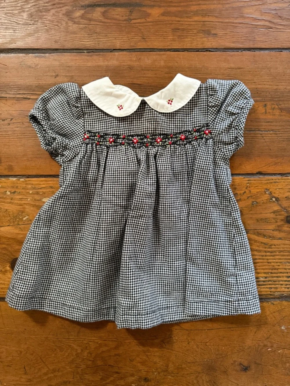 VTG Gymboree Black & White Gingham Babydoll Dress with Matching Bloomers